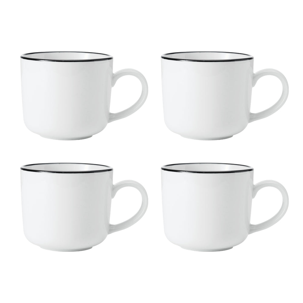 Mikasa Limestone Porcelain Mugs, Set of 4, 360ml, White image 1