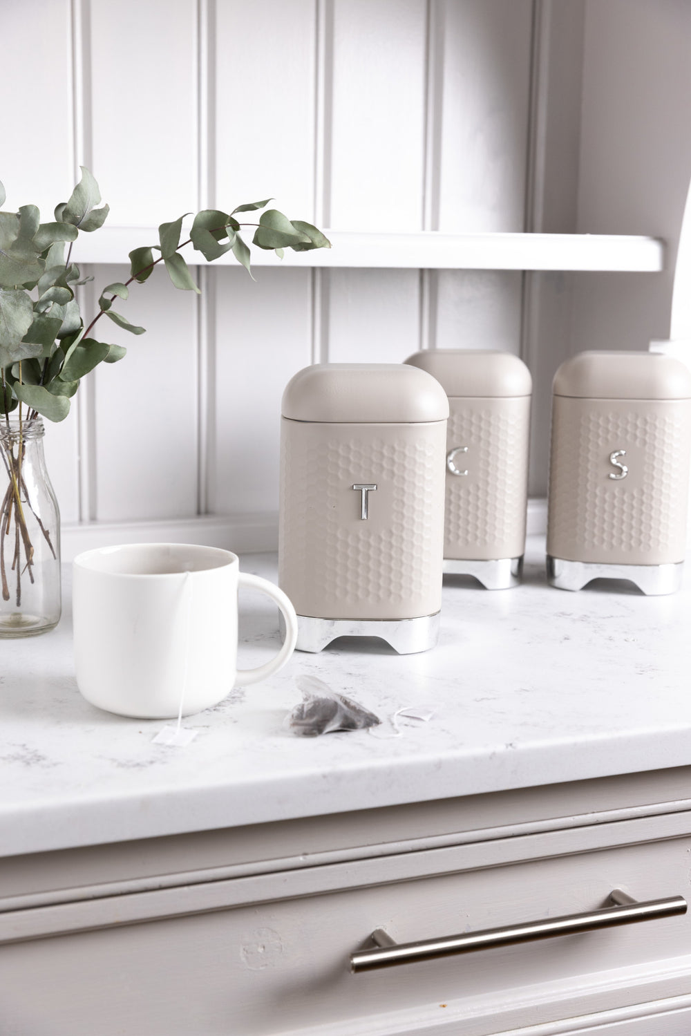 KitchenCraft Lovello Textured Latte Cream Tea Caddy