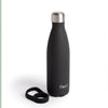S'well 2pc Travel Bottle Set with Stainless Steel Water Bottle, 500ml, Onyx and Black Bottle Handle