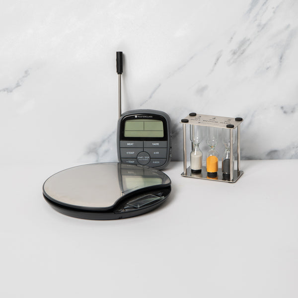 3pc Measuring Set with 'Dry & Liquid' Electronic Scales, Meat Thermometer and 2-in-1 Timer & Thermometer image 2