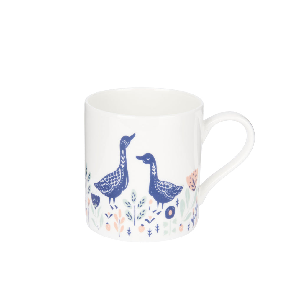 KitchenCraft Fine Bone China Woodcut Goose 250ml Can Mug