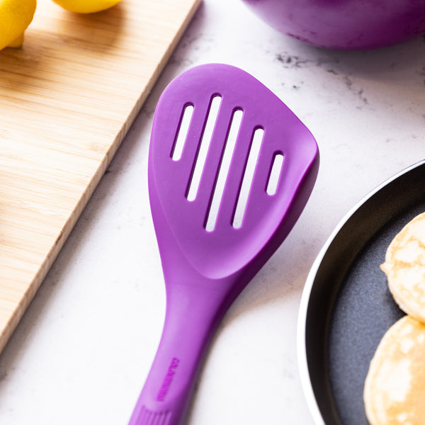 Colourworks Purple Silicone Fish Slice with Raised Edge, Slotted Design image 2