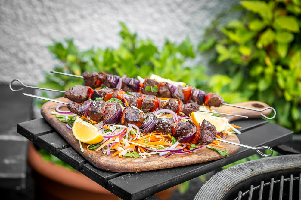 MasterClass Stainless Steel Flat Sided Skewers, Set of 6, 40cm