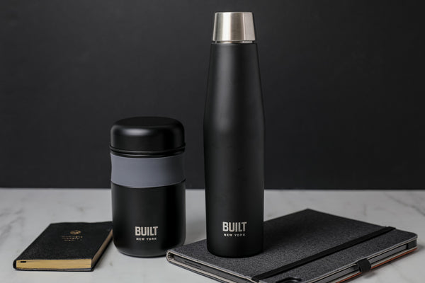 BUILT Apex Insulated Water Bottle & Food Flask Set, Black image 5