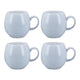 Set of 4 London Pottery Pebble® Mugs Matte Light Blue