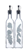 KitchenCraft World of Flavours Italian Set of 2 Glass Oil and Vinegar Bottles image 1