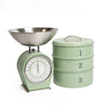 2pc English Sage Green Kitchenware Set with Three Tier Cake Tin and Mechanical Scale image 1