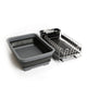 Set of 2 Kitchen Tools including Compact Stainless Steel Dish Drainer and Collapsible Washing Up Bowl