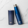 BUILT Perfect Seal 540ml Hydration Bottle and 590ml Double Walled Travel Mug Set - Midnight Blue image 1
