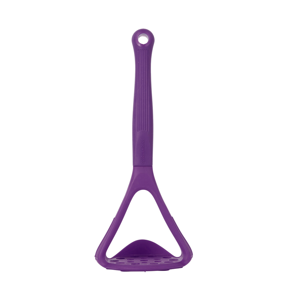 Colourworks Purple Silicone Potato Masher with Built-In Scoop image 1