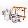3pc Pasta Making Set with Deluxe Double Cutter Pasta Machine, Pasta Drying Stand and Pasta Pot with Steamer Insert image 1