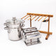 3pc Pasta Making Set with Deluxe Double Cutter Pasta Machine, Pasta Drying Stand and Pasta Pot with Steamer Insert