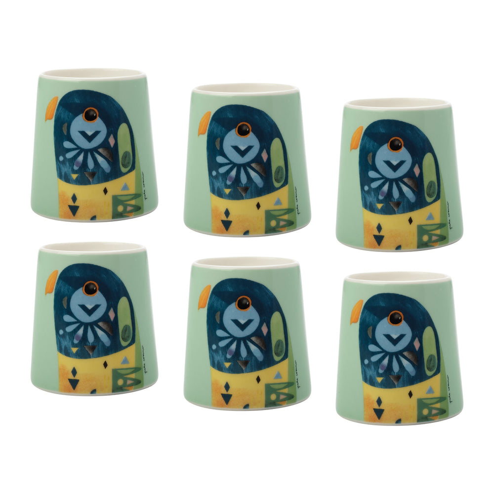 Set of 6 Maxwell & Williams Pete Cromer Lorikeet Egg Cups image 1