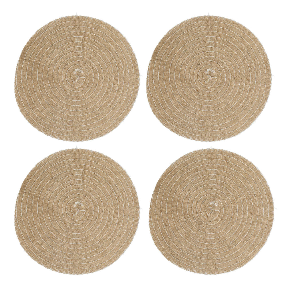 Creative Tops Set of 4 Jute Placemats, Natural Hessian Round Table Mats, 38cm image 1