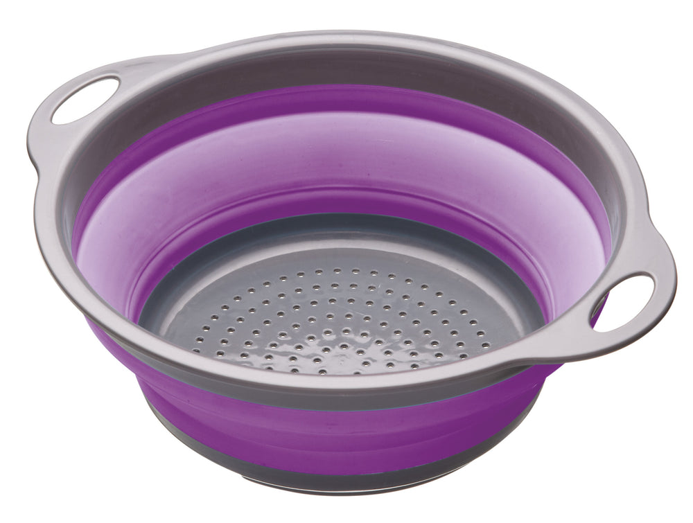 Colourworks Purple Collapsible Colander with Handles image 1