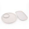 2pc White Porcelain Serveware Set with Chip & Dip Platter and Oblong Platter, 34cm - Panama image 1