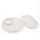 2pc White Porcelain Serveware Set with Chip & Dip Platter and Oblong Platter, 34cm - Panama