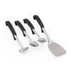 MasterClass Utensil Set with Slotted Turner, Salad Spoon, Sauce Ladle and Buffet Salad Fork - Black image 1