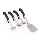 MasterClass Utensil Set with Slotted Turner, Salad Spoon, Sauce Ladle and Buffet Salad Fork - Black