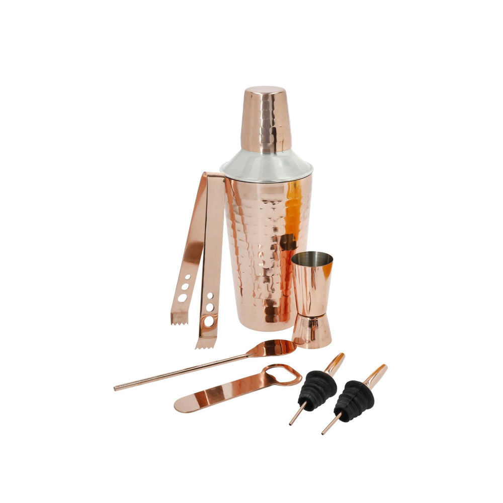 BarCraft 7-Piece Copper Cocktail Shaker Set in Gift Box, Stainless Steel image 1