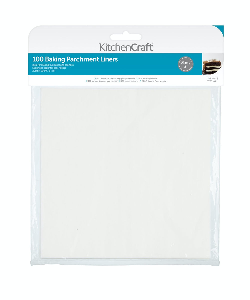 KitchenCraft Square 20cm Siliconised Baking Papers image 1