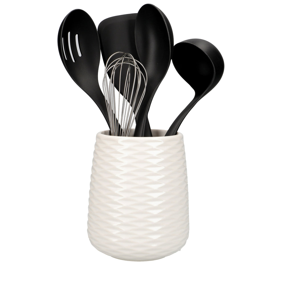 KitchenAid 6pc Utensil Set and Holder - Black image 1