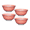 Set of 4 KitchenCraft Red Floral and Blue Edge Ceramic Bowls image 1
