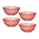 Set of 4 KitchenCraft Red Floral and Blue Edge Ceramic Bowls
