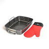 2pc Roasting Set with Non-Stick Large Roasting Tin & Rack and Stain-Resistant Single Silicone Oven Gloves image 1