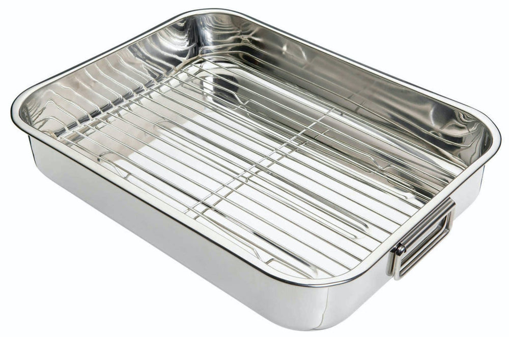KitchenCraft Stainless Steel 43cm x 31cm Roasting Pan image 1