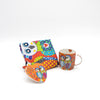 3pc Fan Club Tea Set with 370ml Ceramic Mug, Ceramic Coaster and Cotton Tea Towel - Love Hearts image 1