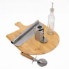 5pc Italian Cooking Set with Pizza Serving Board, Rocking Knife, Pizza Cutter, Parmesan Grater and Oil / Vinegar Bottle