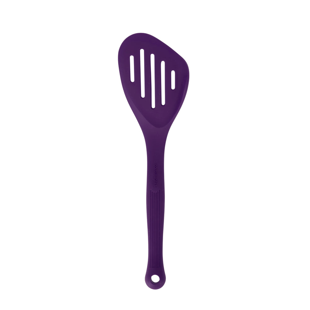 Colourworks Purple Silicone Fish Slice with Raised Edge, Slotted Design image 1