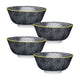 Set of 4 KitchenCraft Black and White Floral Ceramic Bowls