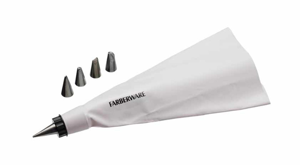 Farberware Deluxe Cake Decorating Set with Piping Bag and Nozzles, Stainless Steel (7 Pieces) image 1