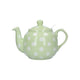 London Pottery Farmhouse 4 Cup Teapot Peppermint With White Spots