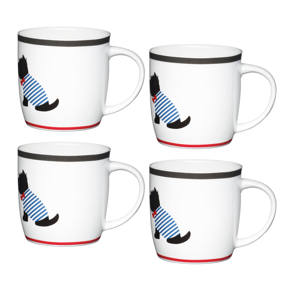 Set of 4 KitchenCraft China Solo Westie Mugs image 1