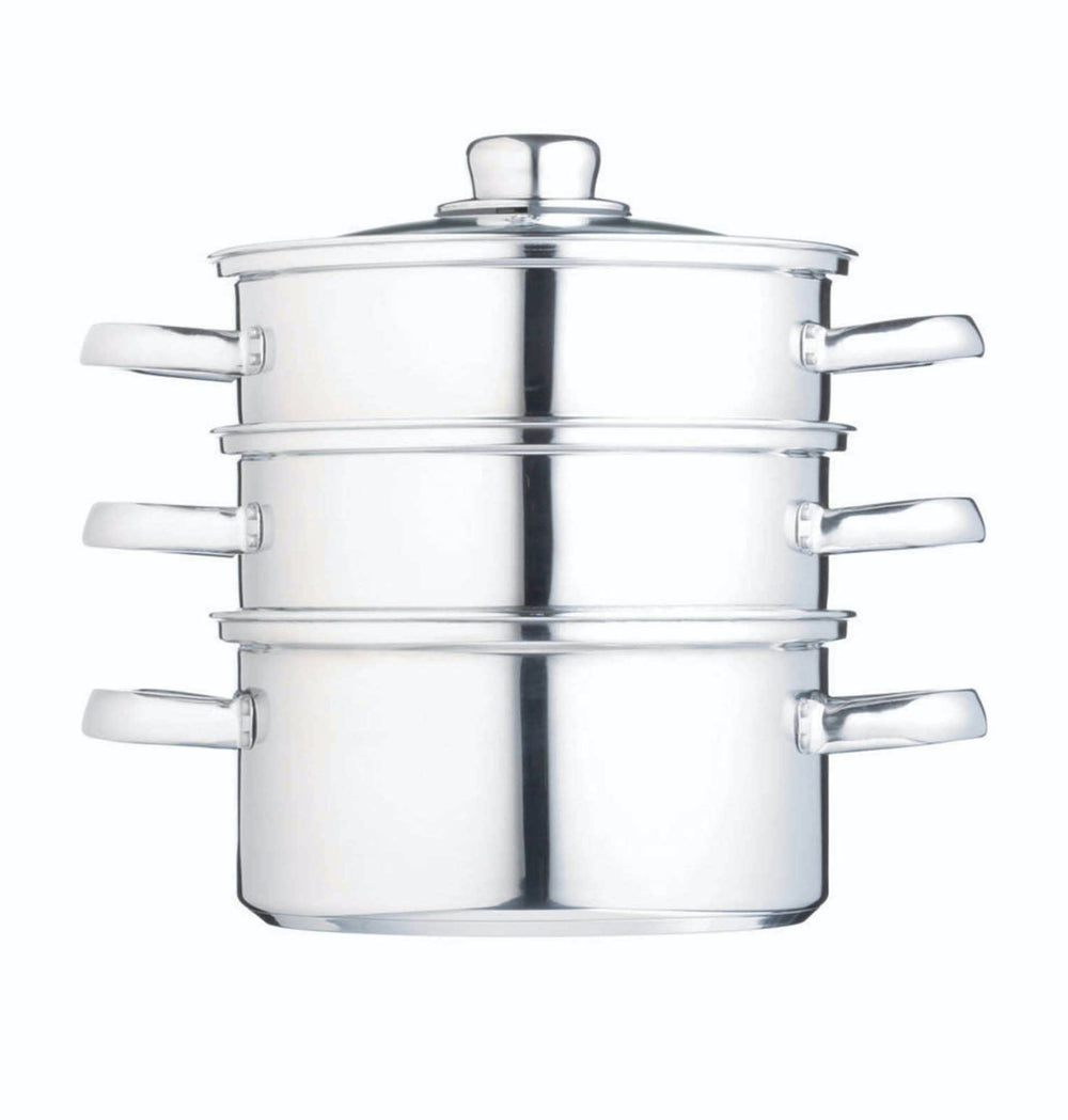 KitchenCraft Stainless Steel Three Tier Steamer, 16cm image 1