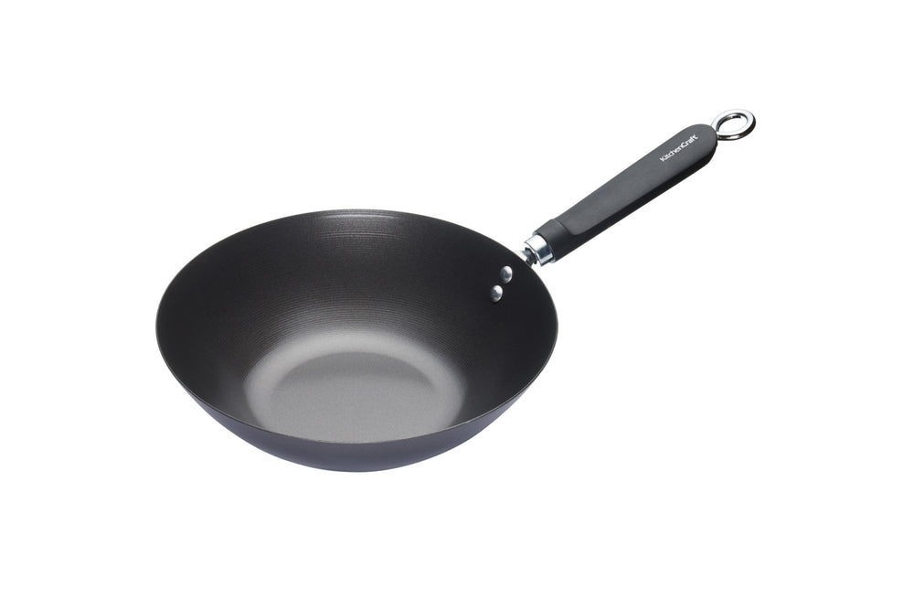KitchenCraft World of Flavours Oriental Carbon Steel Non-Stick Wok, 26.5cm image 1