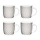 Set of 4 KitchenCraft China Grey Polka Mugs