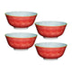 Set of 4 KitchenCraft Leaf Print and Terracotta Look Ceramic Bowls