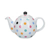 London Pottery Globe 6 Cup Teapot White With Multi Spots