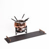7pc Fondue Set, including Copper Fondue Pot with 5x Forks and Slate Serving Platter with Copper Handles image 1