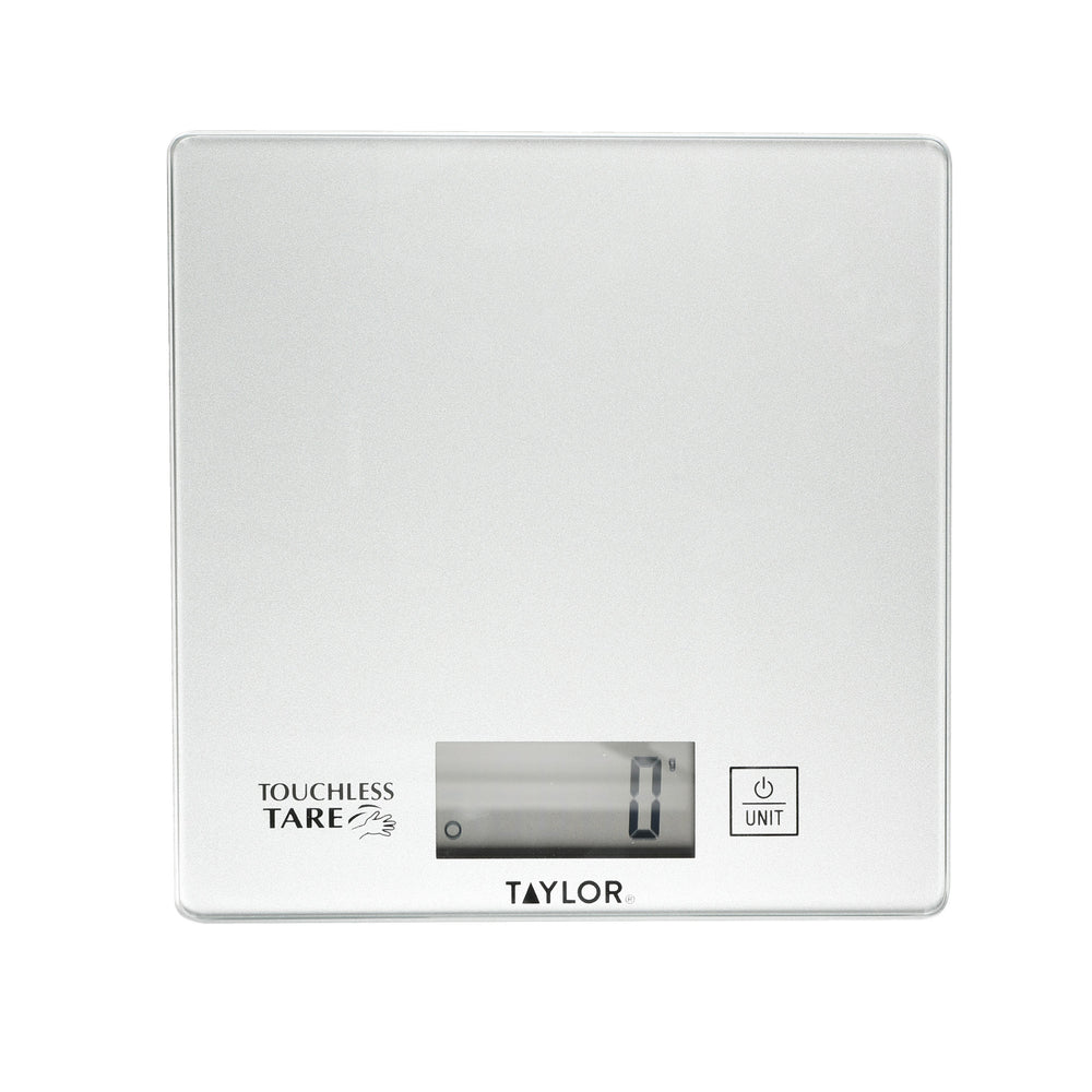 Taylor Pro Compact Digital Kitchen Scales with Touchless Tare in Gift Box, Glass / Plastic - Silver image 1