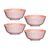 Set of 4 KitchenCraft Red and Pink Victorian Style Print Ceramic Bowls image 1