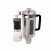 3pc Cafetière Gift Set with Stainless Steel Pisa 8-Cup Cafetière, Manual Coffee Grinder and Milk Frothing Thermometer image 1