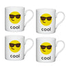 Set of 4 KitchenCraft Set of China Cool Emoji Face Mini Mugs image 1