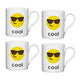 Set of 4 KitchenCraft Set of China Cool Emoji Face Mini Mugs