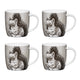 Set of 4 KitchenCraft China Squirrel Mugs