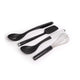4pc Onyx Black Kitchen Utensil Set with Spoon Spatula, Slotted Spoon, Whisk and Basting Spoon